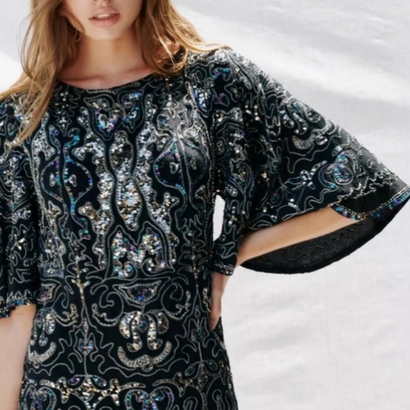 Free People Bali Light My Fire Sequin Black Dress - Picture 6 of 13